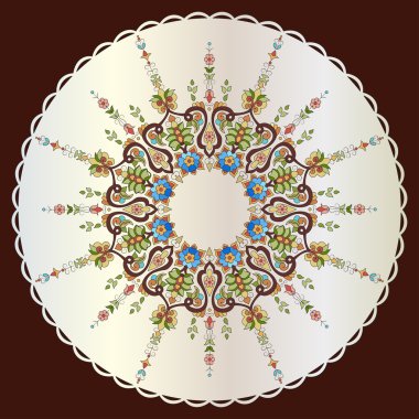 Antika Osmanlı Türk desen vektör tasarımı yetmiş yedi