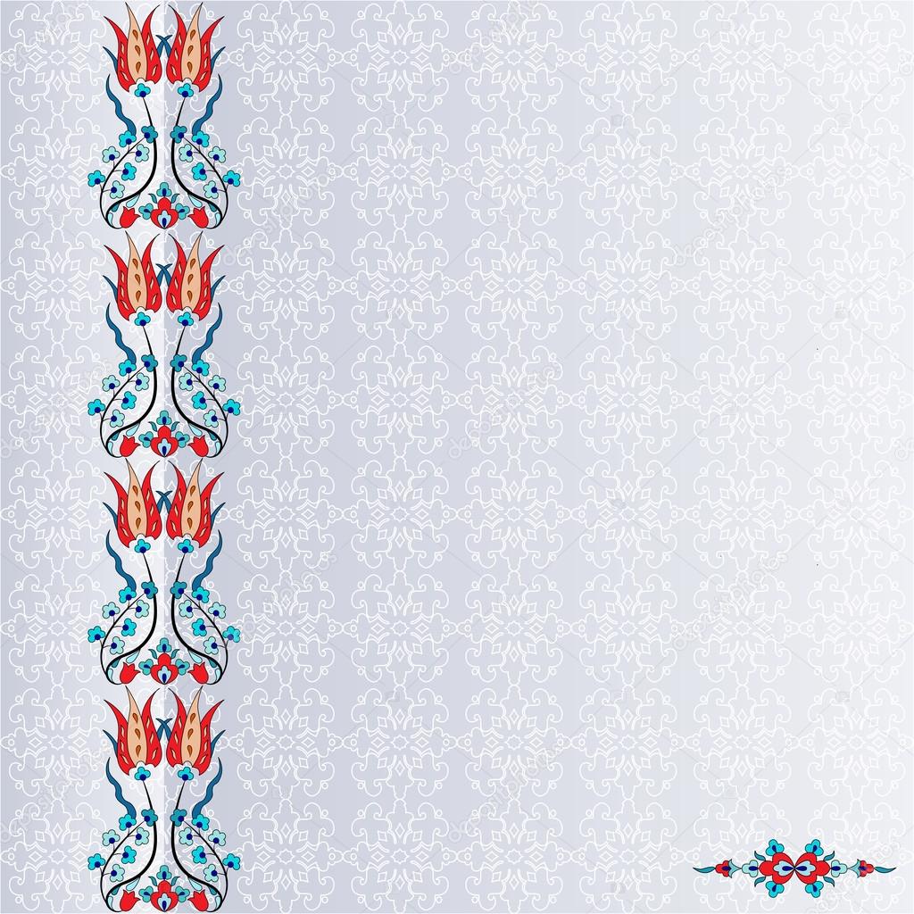 Antique ottoman turkish pattern vector design ninety four