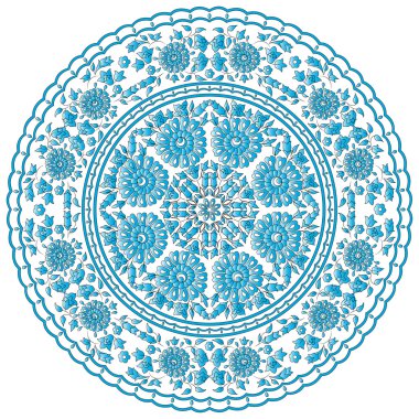 Antika Osmanlı Türk desen vektör tasarımı doksan yedi