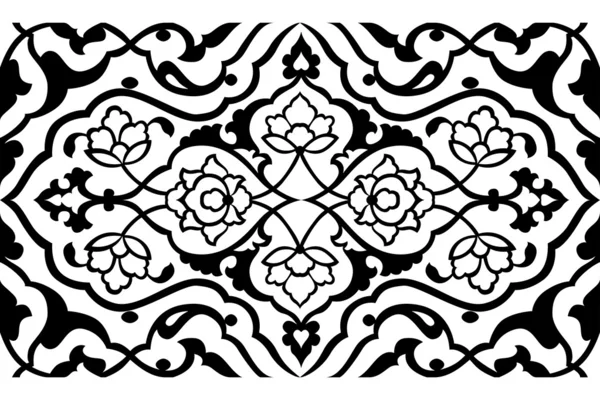 Ottoman artistique noir motif série cinquante-six — Image vectorielle