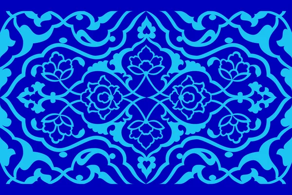 Blå konstnärliga ottomanska mönster serie femtio sex version — Stock vektor