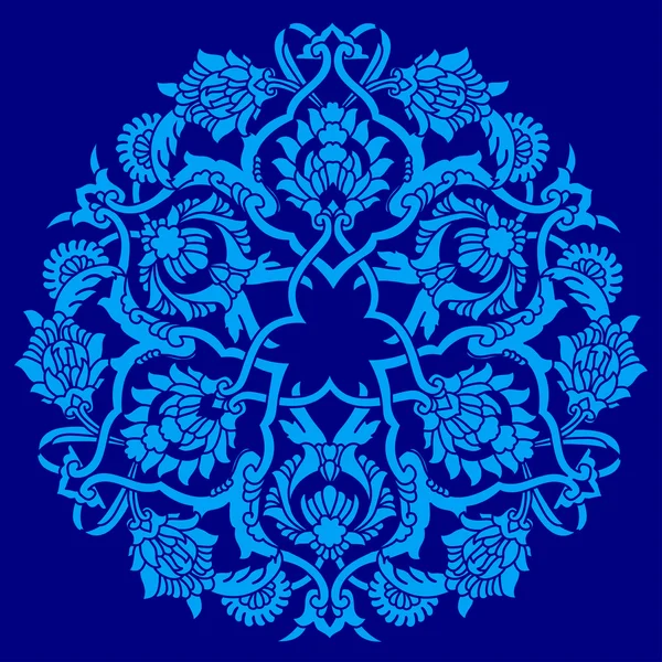 Artistieke Ottomaanse patroon serie vijfenvijftig blauw — Stockvector