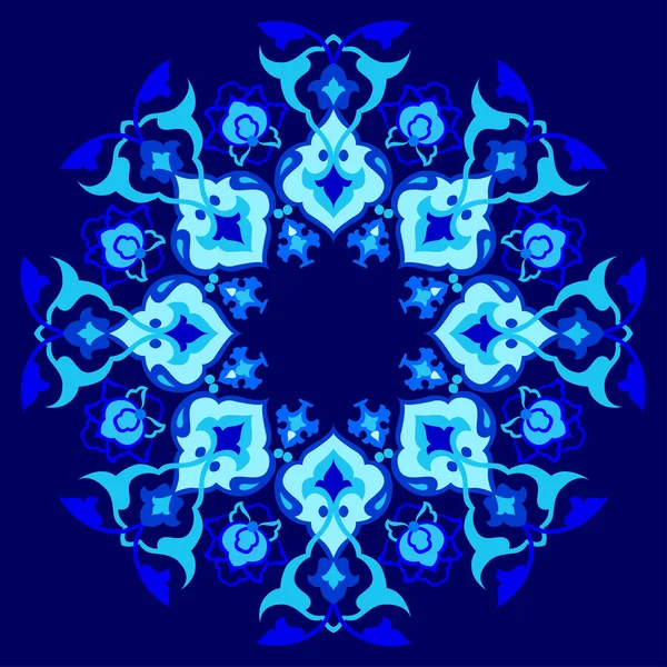 Azul artístico otomana patrón serie sesenta y uno — Vector de stock
