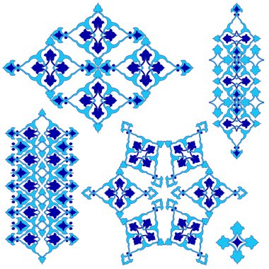 sanatsal Osmanlı seamless modeli serisi altmış dört mavi