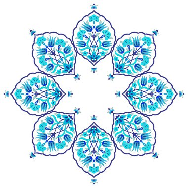sanatsal Osmanlı seamless modeli serisi Altmış sekiz mavi