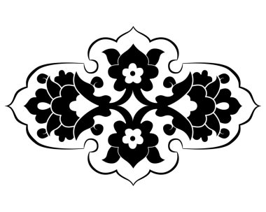 siyah sanatsal Osmanlı desen serisi seksen