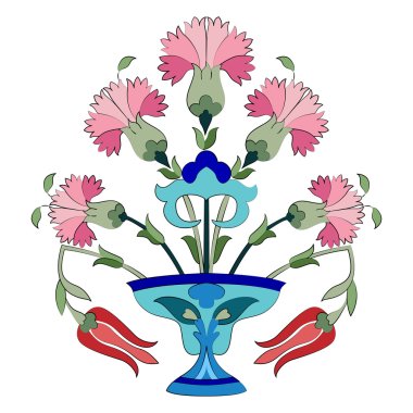 ottoman carnations and tulips clipart
