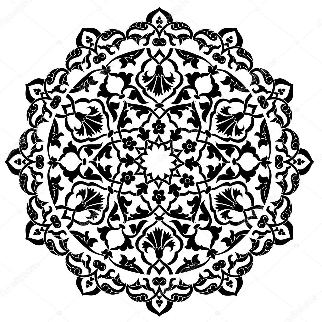 black artistic ottoman pattern series ninety one