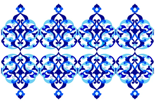 Mavi Osmanlı desen serisi üç tonları ile tasarlanmış — Stok Vektör