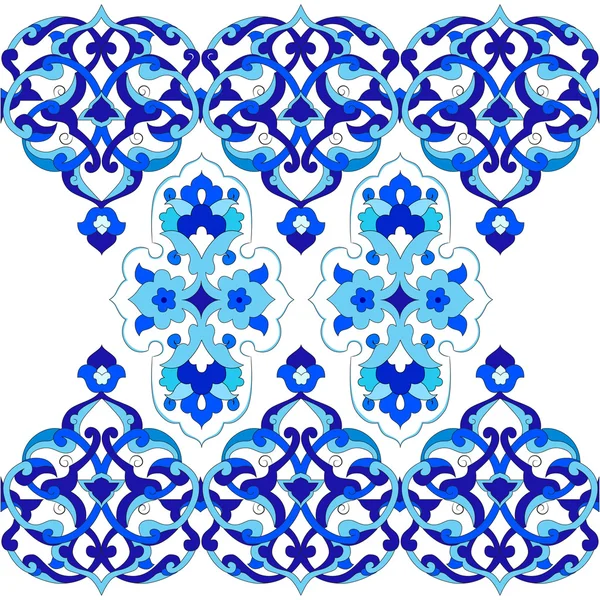 Designed with shades of blue ottoman pattern series two — Stock Vector