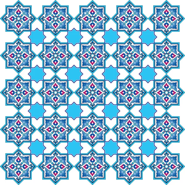 Designed with shades of blue ottoman pattern series five — Stock Vector