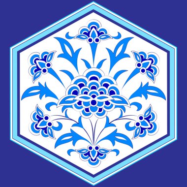 Mavi Osmanlı desen serisi on iki tonları ile tasarlanmış