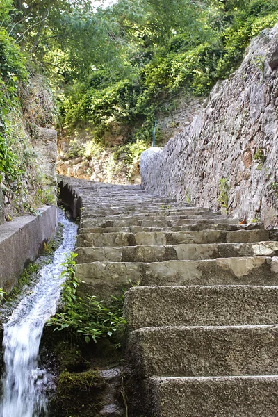 小川のある石造りの階段 — ストック写真