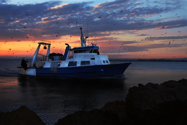 Bateaux de pêche Nuit — Photo