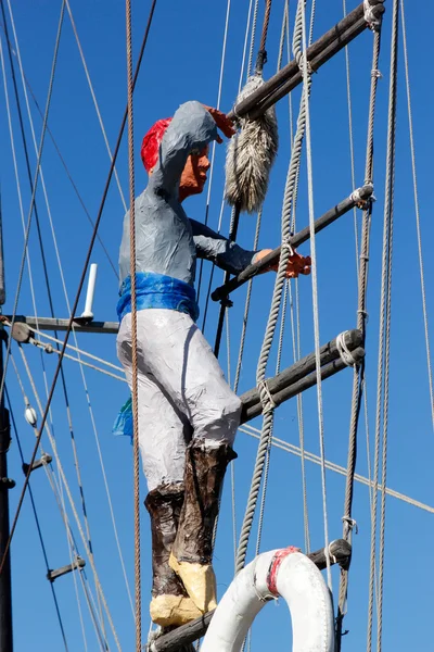 Sailor figur på seglet — Stockfoto
