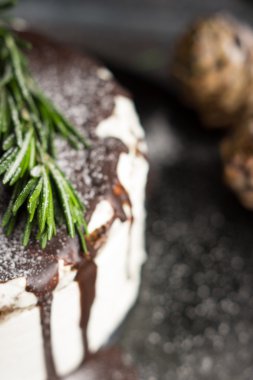 Kremalı pasta çikolata sır ile