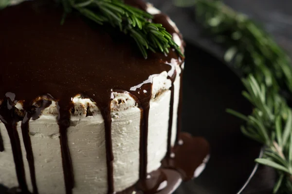 Krémes sütemény csokoládé máz — Stock Fotó