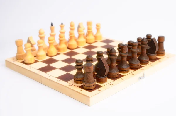 Échecs sur fond blanc . — Photo