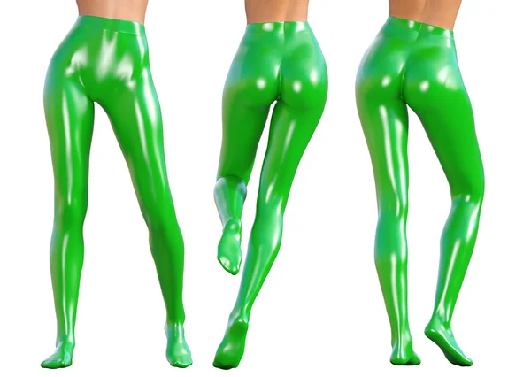 Set of female legs in latex pantyhose. — 스톡 사진