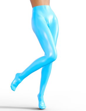 Lateks külotlu çorap seksi ince kadın bacaklar.