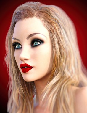 Portre oldukça moda kız.