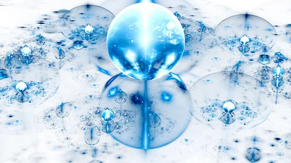 Water drops on mirror surface. Crystal ball. — Stock Photo, Image