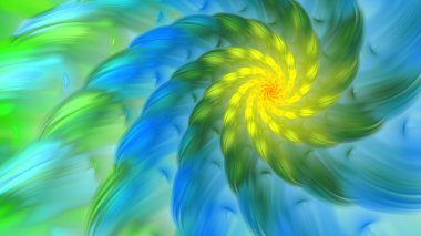 Egzotik çiçek. Çiçek yaprakları dansı. 3D gerçeküstü illüstrasyon. Kutsal geometri. Gizemli psychedelic gevşeme desen. Fraktal soyut doku. Dijital sanat grafik Astroloji magic