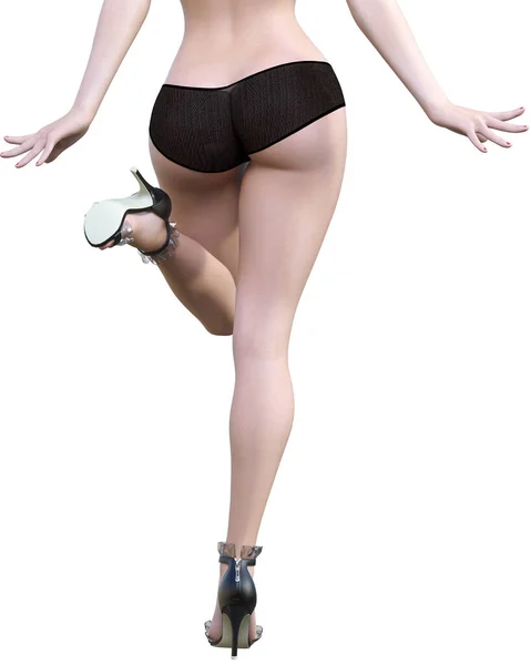 Beautiful Sexy Female Legs Black Pants Sandals Woman Studio Photography — Stock Photo, Image