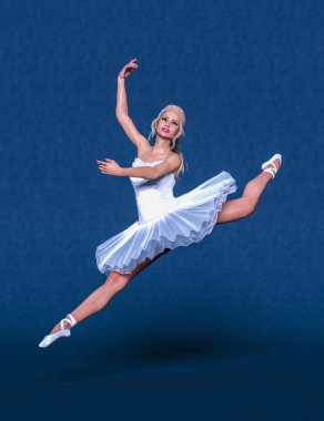 3 boyutlu balerin klasik sivri uçlu ayakkabılar. Dans eden kadın. Bale dansçısı. Stüdyo fotoğrafçılığı. Kavramsal moda sanat tasarımı. Pastel arkaplan.