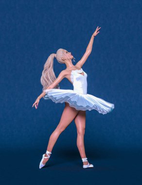 3 boyutlu balerin klasik sivri uçlu ayakkabılar. Dans eden kadın. Bale dansçısı. Stüdyo fotoğrafçılığı. Kavramsal moda sanat tasarımı. Pastel arkaplan.