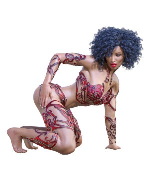 Savaşçı Amazon kadın. Uzun saçlı. Kaslı atletik vücut. Açık sözlü, kışkırtıcı bir duruş sergileyen bir kız. Kavramsal moda sanatı. 3D görüntüyü izole et. Merhaba anahtar..