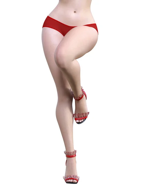 Красивые Сексуальные Женские Ноги Красные Брюки Sandals Woman Студия Photography — стоковое фото