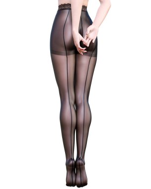 Güzel, uzun ince, seksi kadın bacakları siyah naylon külotlu çorap. Özel iç çamaşırı koleksiyonu. Kışkırtıcı, özgürleştirilmiş 3D pozlar. Kavramsal moda sanatı..