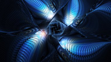 3d soyut bilgisayar üretilmiş fraktal dizayn. Fraktal hiç bitmeyen bir desen. Fraktallar, farklı ölçeklerde kendine benzeyen sonsuz derecede karmaşık desenlerdir.