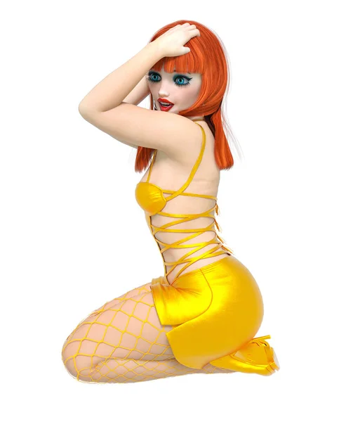 Sexy Dívka Krátké Večerní Kožené Šaty Fishnet Punčocháče Punčochyhose Woman — Stock fotografie