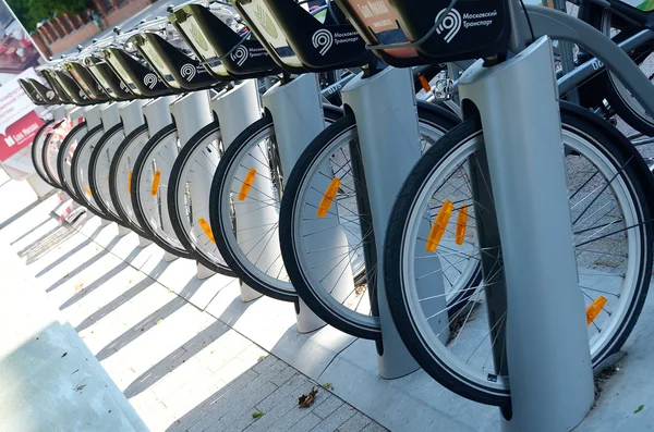 Moscow Russia June 2015 Moscow Transport City Paid Bike Standing — Stock Photo, Image