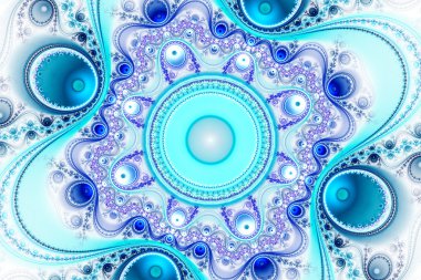 Daireler ve dalgalı eğrileri ile egzotik çok renkli desenler.