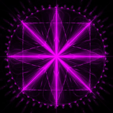 Daire ve kare ile sekiz köşeli yıldız cabalistic işareti.