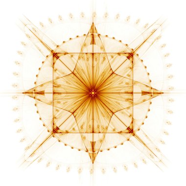 Cabalistic işareti daire ve kare dört yönlü bir yıldızla.