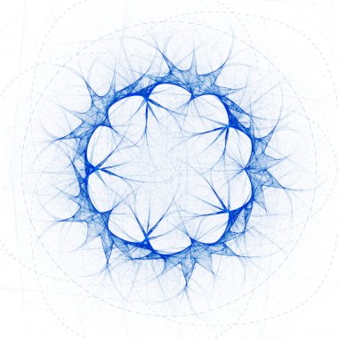 Extravagant dandelion. Movement sparks on curved path. Orbits electrons in the atom.