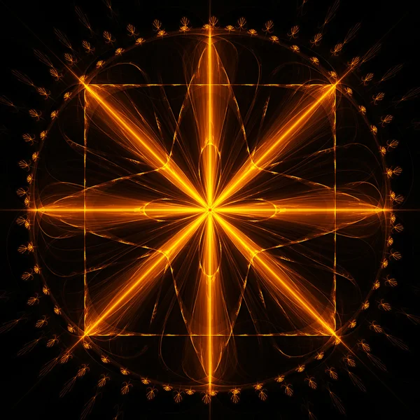 Kabalistyczny znak ośmiu gwiazda z circle i square. — Zdjęcie stockowe