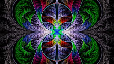 Extraordinarily beautiful colorful stained glass. Leaves are fabulous plants.