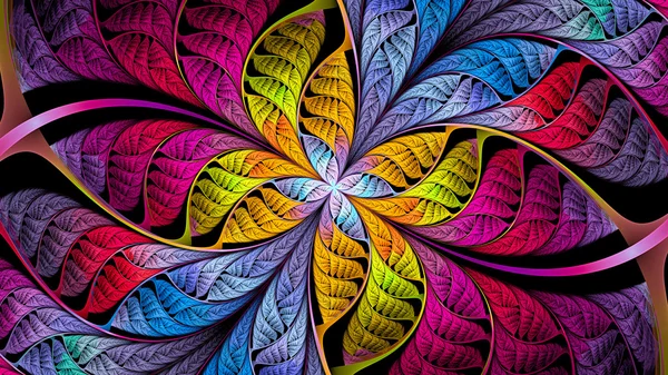 Extraordinarily beautiful colorful stained glass. Leaves are fabulous plants.