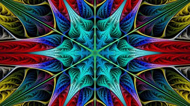 Olağanüstü güzel renkli vitray. Güneş yaprakları muhteşem bitkiler vardır.