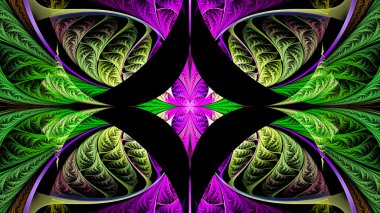 Olağanüstü güzel renkli vitray. Güneş yaprakları muhteşem bitkiler vardır.