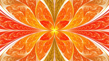 Olağanüstü güzel renkli vitray. Güneş yaprakları muhteşem bitkiler vardır.