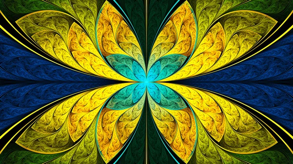 Olağanüstü güzel renkli vitray. Güneş yaprakları muhteşem bitkiler vardır.