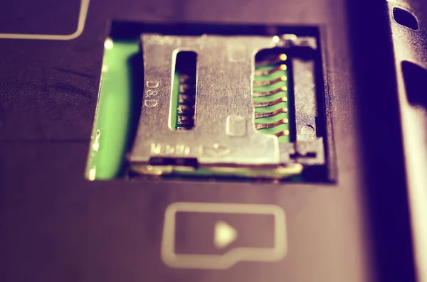 Zásuvka pro paměťové karty micro-Sd. — Stock fotografie