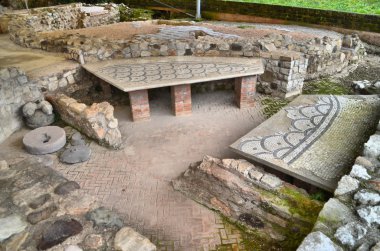 Ancient Roman excavations in Desenzano Italy clipart