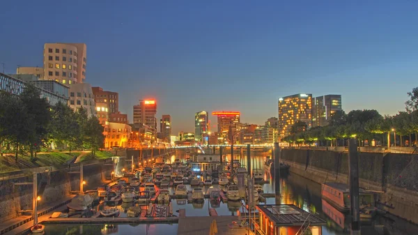 Marina at the media harbour in Duesseldorf — Stock Photo, Image